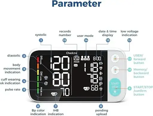 Монітор артеріального тиску Checkme BP3 C2 тонометр із Bluetooth для домашніх користувачів вагітних діабетиків - фото 2
