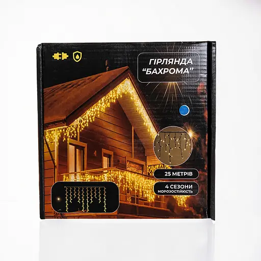 Вулична гірлянда Бахрома GarlandoPro 25 м 405 LED чорний дріт Синій 25MBBL - фото 4