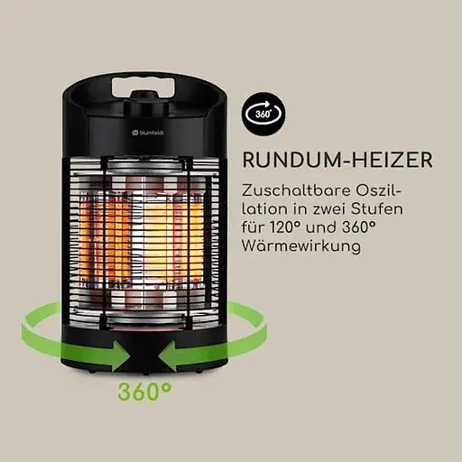 Інфрачервоний обігрівач Blumfeldt Heat Guru 360 Mini 350 Вт 700 Вт (10035506) - фото 4