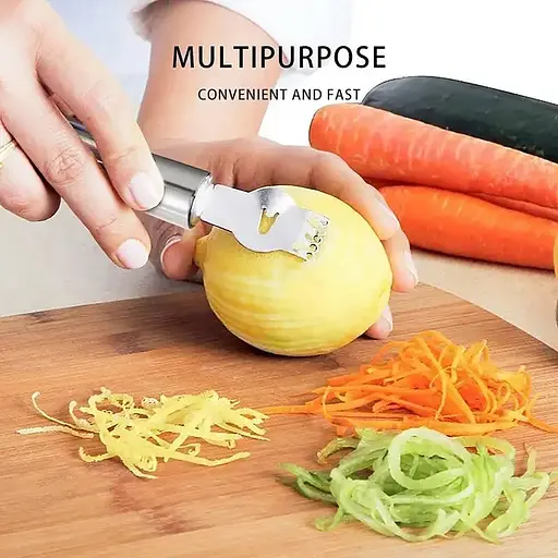 Нож пиллер терка кухонный для сыра шоколада и цедры лимона из нержавеющей стали 16.5 см, Kitchen Master Серебристый 87836 - фото 4