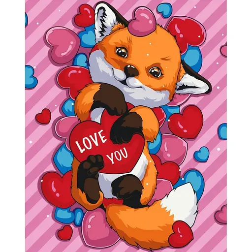 Картина за номерами "Лисичка з валентинкою" Art Craft 11699-AC 40*50 см - фото 1