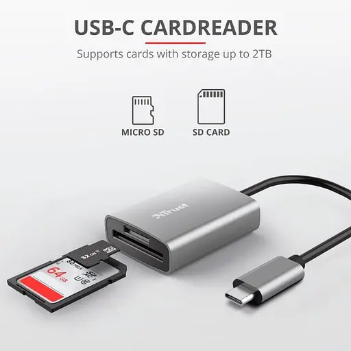Кардрiдер Trust Dalyx Fast Aluminium USB-C Card Reader Dalyx Fast USB-С Card reader (24136) - фото 4