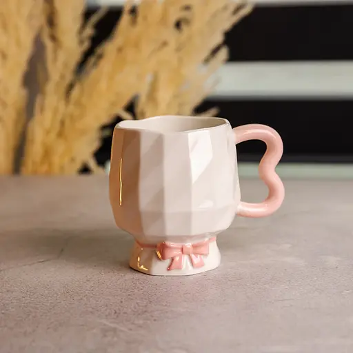 Чашка фарфоровая Yiwu на ножке 400 мл розовый Yiwu FM-39C - фото 2