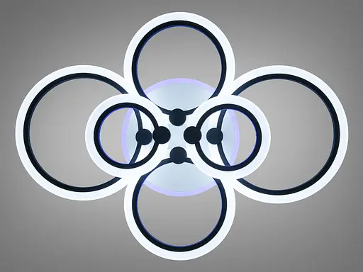 Дизайнерська люстра LED з пультом та підсвічуванням, 100W, чорна - фото 2