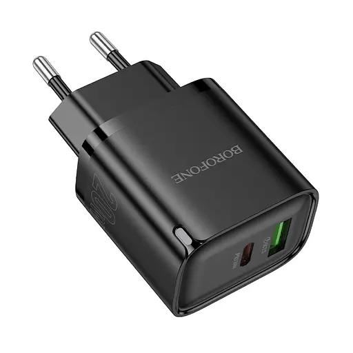 Сетевое зарядное устройство для Borofone BA83A Flare star PD20W+QC3. 0 charger черный - фото 3
