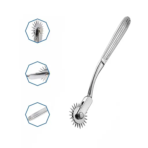 БДСМ масажер Вартенберга металевий Nervenrad Wartenberg сріблястий - фото 4