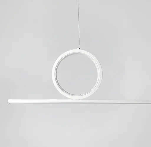 Видовжена підвісна люстра у білому каркасі 120 см | Line F | Арт. SG30-1200L WT - фото 5