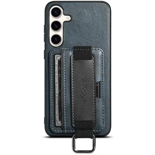 Чехол Epik кожаный Wallet case and straps для Samsung Galaxy S24+ Синий/Blue