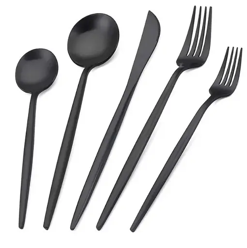 Набор столовых приборов Black из нержавеющей стали 18/10 на 5 предметов. - фото 2
