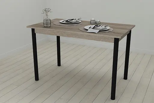 Стіл кухонний Ferrum-decor Беніта 75x120x70 Чорний ДСП Сонома Трюфель 16мм (FRD-106283) - фото 5