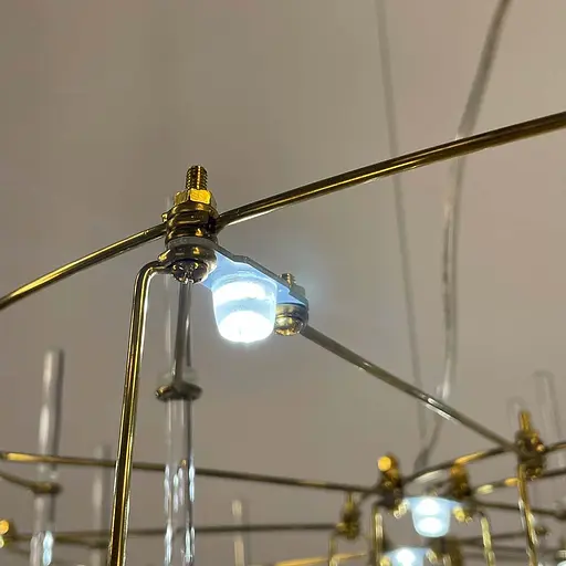 Невагома золота двоярусна люстра Ø 60 см | Арт. MJ 205-600 Titanium | Line F - фото 2