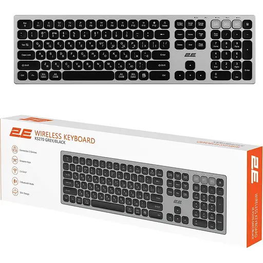 Клавиатура 2E KS270 WL/BT UA Grey/Black (2E-KS270WBGR_UA) [150968] - фото 10