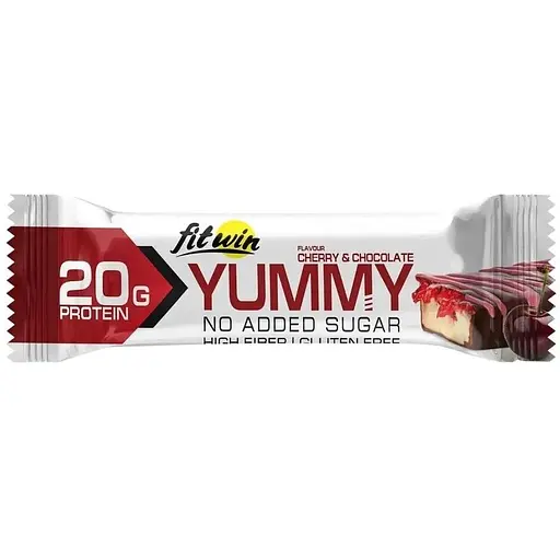 Батончик FitWin YUMMY Bar 36% no added sugar, 55 грам - Шоколад-вишня