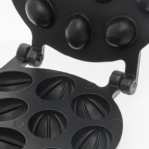 Орешница форма для выпечки 12 крупных орешков со сгущенкой на плите с антипригарным тефлоновым покрытием, ХЕАЗ Черный 81329 - фото 9