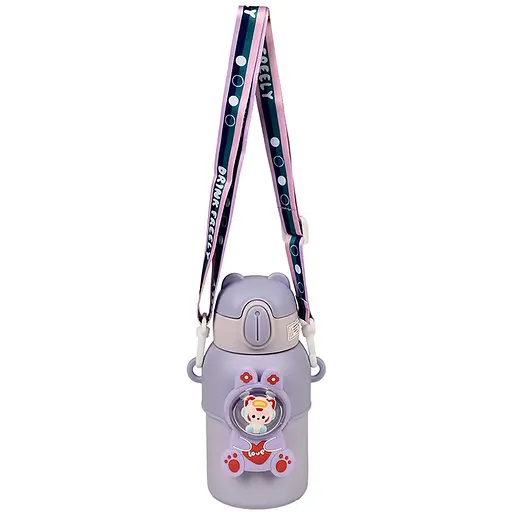 Термос дитячий Stenson MT-4930 поїлка з трубочкою нержавіюча сталь 500 мл Фіолетовий - фото 1