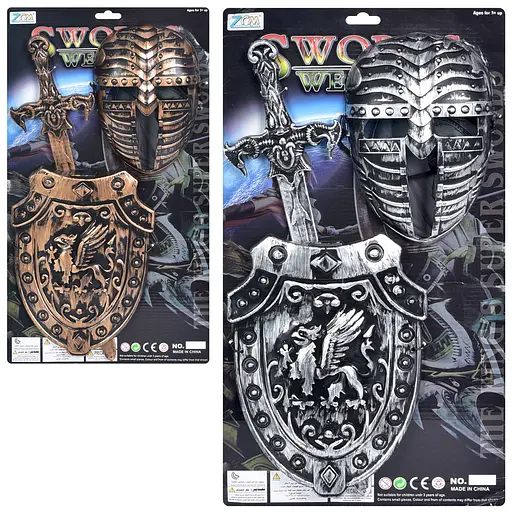 Набір амуніції Лицар, меч 49 см, щит, маска, 29x53x3 см - фото 2