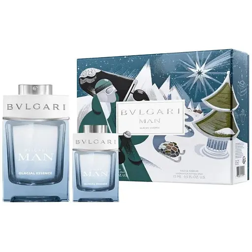 Набор Bvlgari Man Glacial Essence 100 мл парфюмированая вода 15 мл парфюмированая вода - фото 1