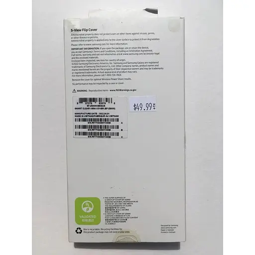 Оригинальный чехол-книжка Samsung для Galaxy S22 Plus S-View Clear View Cover (6.6") Черный (EF-ZS906CBEGRU) - фото 7