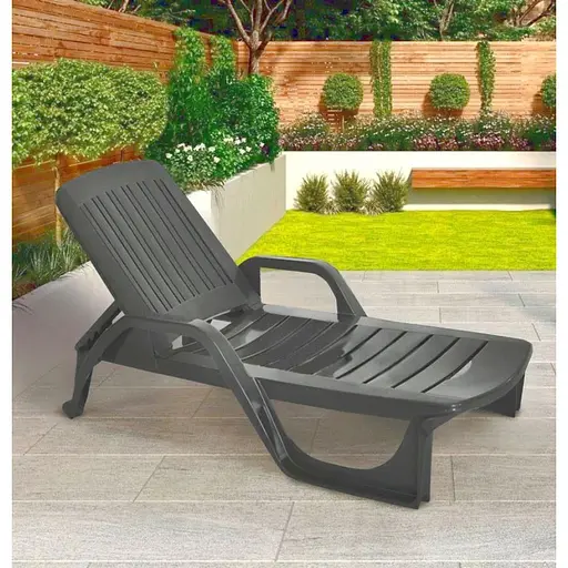 Шезлонг пластиковий Bica Zanzibar, графіт - фото 8