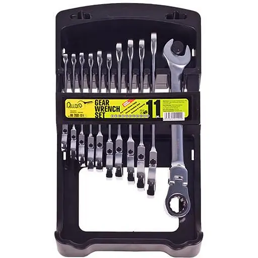 Набір комбінованих тріскачкових ключів Alloid з карданом 8-19 мм 11 предметів (НК-2081-11К) - фото 1