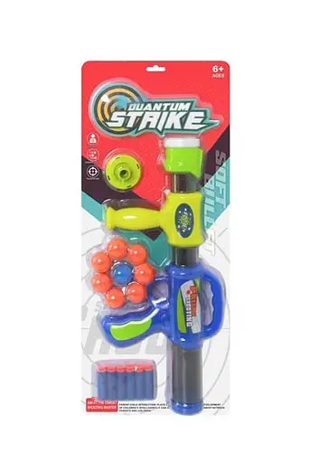 Автомат 5029 8 мячиков, 6 мягких патронов, помповий механизм, на листе (6974969410405) Салатовый - фото 1