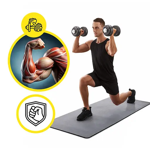 Гантелі металеві Cornix 2 x 10 кг набірні, в кейсі Black XR-0441 - фото 5