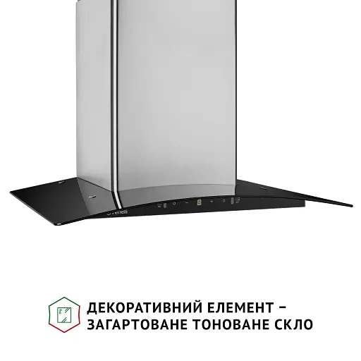 Вытяжка декоративная со стеклом PERFELLI GRASSI 6PWX INOX - фото 3