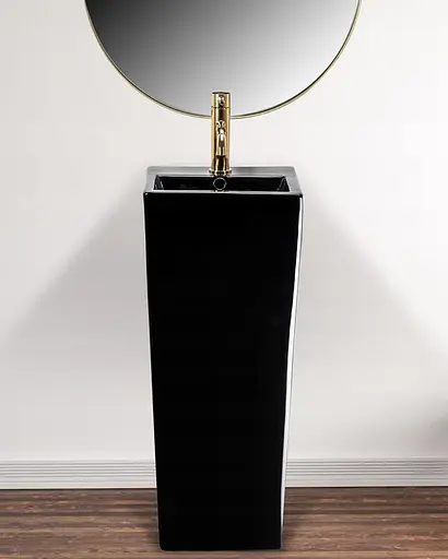 Умивальник Rea Kamila black підлоговий чорний REA-U5644, Чорний - фото 3