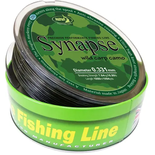 Леска Katran Synapse Wild Carp Ca мo 1000 м (dark ca мo) 0.331 мм 16.8 lb - фото 2
