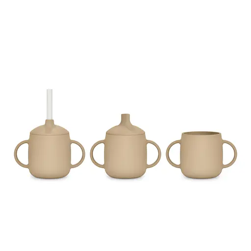 Чашка силіконова 3 в 1 Suavinex Colour Essence з носиком та трубочкою +6 місяців 270 мл бежева (402898) - фото 4