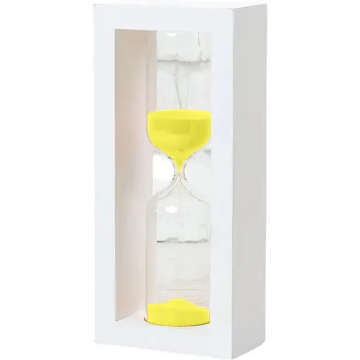 Часы песочные в деревянном корпусе на 15 минут (цвет белый/песок желтый), Склоприлад 86725 - фото 1