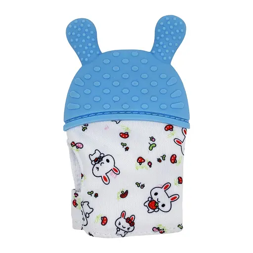 Прорізувач-рукавичка "Зайчик" MGZ-0404 (Blue) на липучці - фото 2