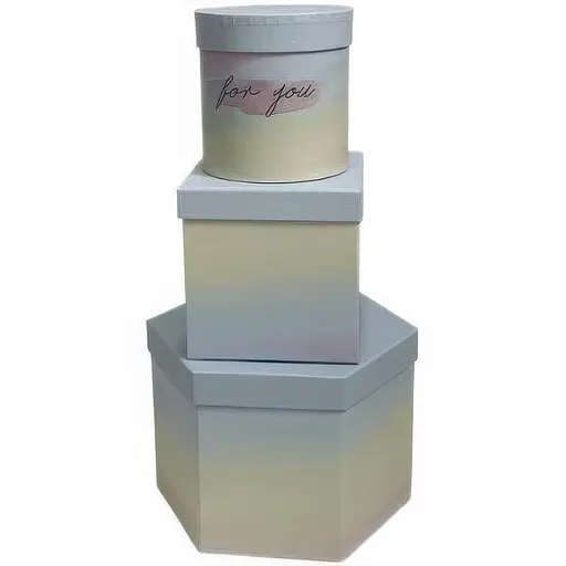 Набір подарункових коробок UFO Y004 Gradient Mix 3 шт. (Y004 Набор 3 шт Gradient mix)