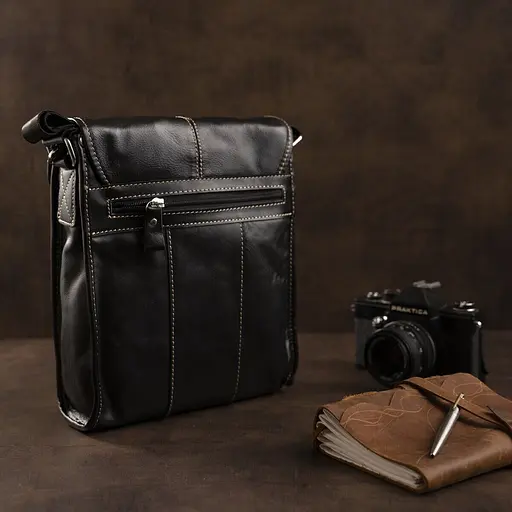 Сумка чоловіча вертикальна шкіряна Vintage 26,5х22,5х7 см sum0028936 - фото 8