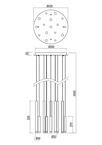 Подвесной светильник Redo MADISON SU LED 64W 3000K S/CP+AL+BK+CF (4.1.2) 01-2061 - фото 2