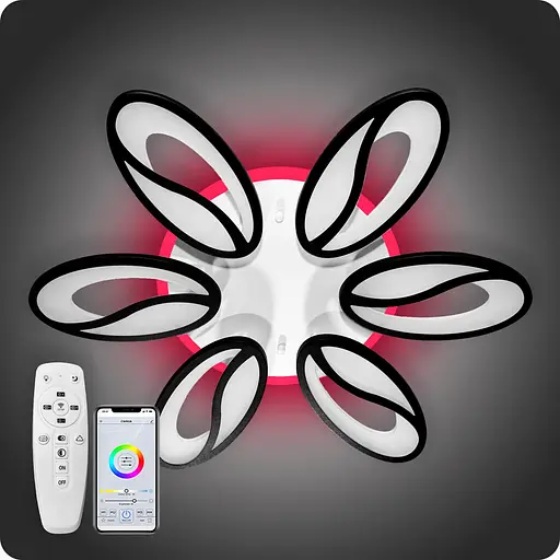 Люстра світлодіодна 517 Dlight 3color з пультом 105Вт Чорний (01522) - фото 2