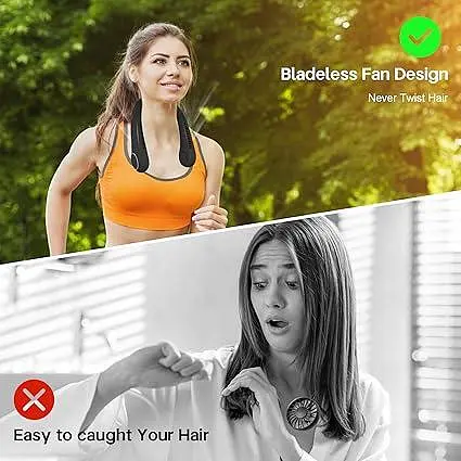 Портативний шийний вентилятор CNMTCCO Neck Fan 360° - фото 3