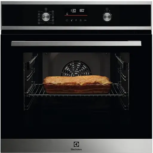 Духовой шкаф Electrolux электрический 65 л, A+, дисплей, конвекция, пиролиз, телескопические направляющие, черный - фото 1