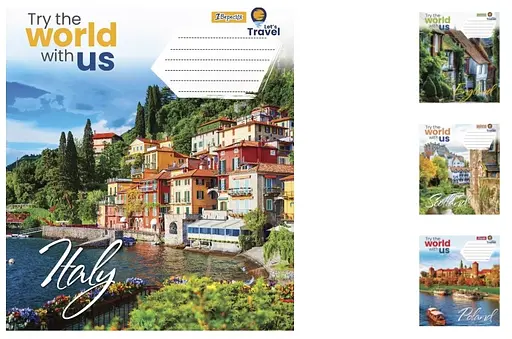 Зошити учнівські 18 аркушів клітинка. 1В World with us, 25 шт. в упаковці