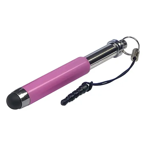 Стилус-брелок ємнісний, висувний, світло-рожевий - фото 2