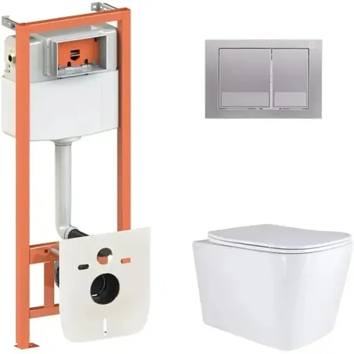 Набір Q-tap Nest 4 в 1 підвісний унітаз Tern Ultra Quiet 525x345x360 + комплект інсталяції QT17332303AW47507 - фото 1