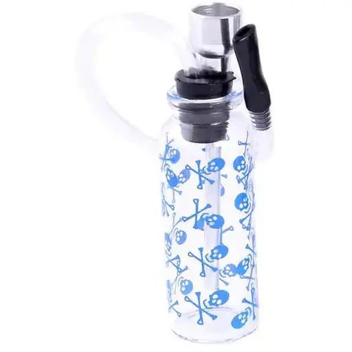 Трубка курительная стеклянная №HL-232 Blue Череп с костями (11632)