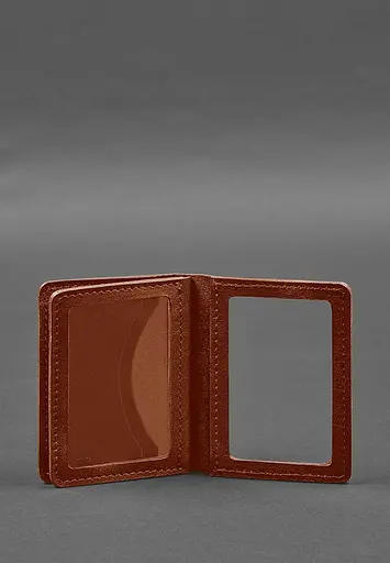 Кожаная обложка для водительского удостоверения, ID и пластиковых карт 2.0 светло-коричневая - фото 4