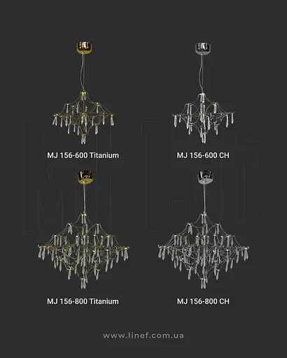 Невагома золота Led люстра d80 см | Арт. MJ 156-800 Titanium | Line F - фото 4