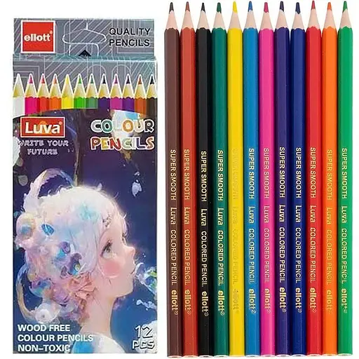 Карандаши для рисования "Luva Ellott" Bambi CQ1003-12 - фото 1