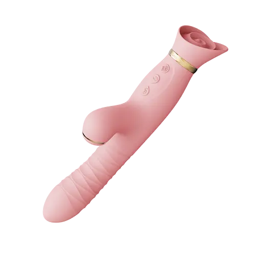 Вибратор-кролик Zalo Rose Rabbit Thruster 25 см светло-розовый - фото 4