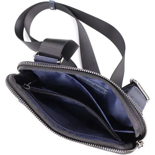 Сумка невеликого розміру для чоловіків на плече із натуральної вінтажної шкіри SHVIGEL 20х22х4 см sum0027428 - фото 7