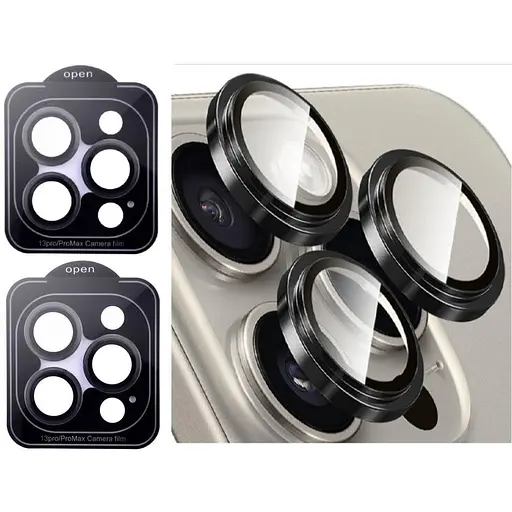 Захисне скло на камеру DK для Apple iPhone 13 Pro Lens Metal Ring Eagle Eye 015729 black 2 шт.