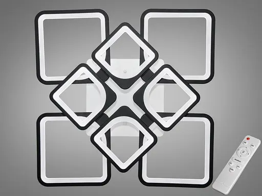 Потолковая светодиодная люстра смарт светильник с пультом, 135W, черный - фото 1