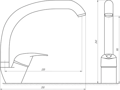 Змішувач для кухні Globus Lux Sena GLS-103S Хром - фото 3